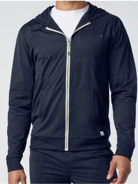 Vuori Mens Coronado Hoodie Midnight Heather Gray Size Small